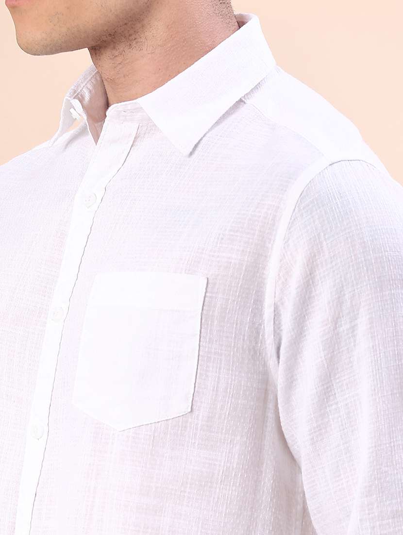 men solid collared long sleeve shirt - 22003543 -  Standard Image - 5