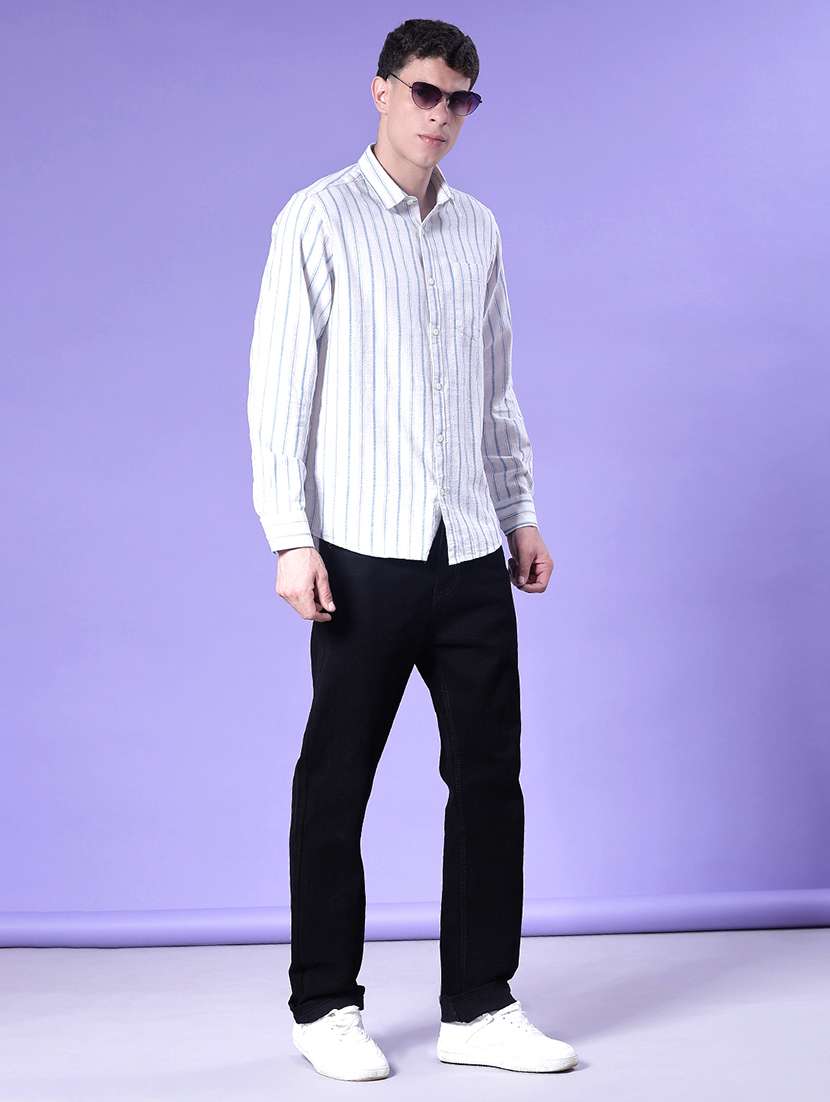 men striped long sleeve regular fit casual shirt - 22003582 -  Standard Image - 5