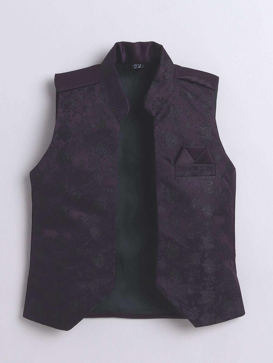 boys kurta and trouser with self designed nehru jacket - 22003806 -  Standard Image - 5