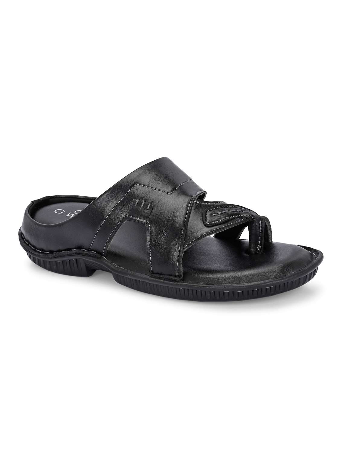 black synthetic slip on sandals - 22003875 -  Standard Image - 3
