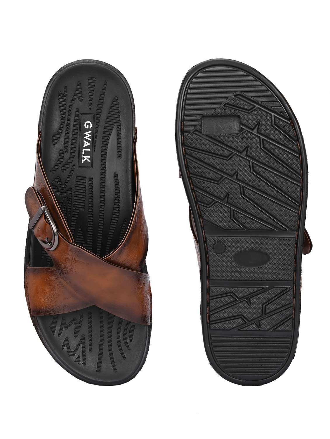 men tan slip on sandal - 22003894 -  Standard Image - 5