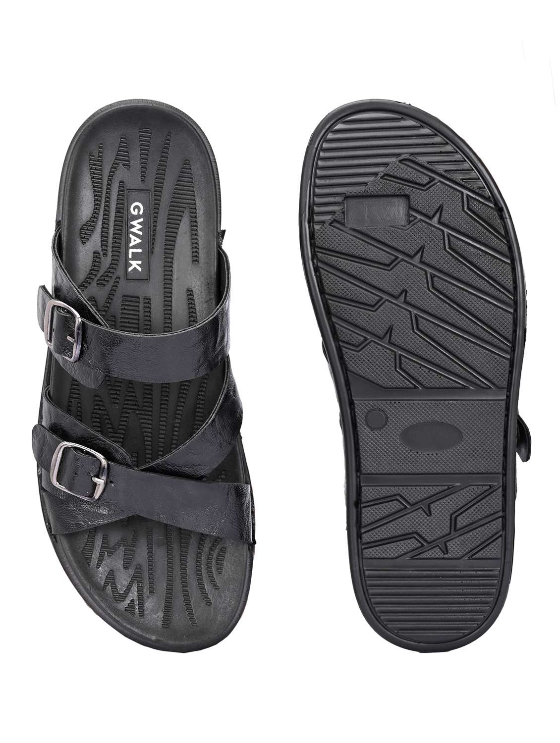 men black slip on sandal - 22003895 -  Standard Image - 5
