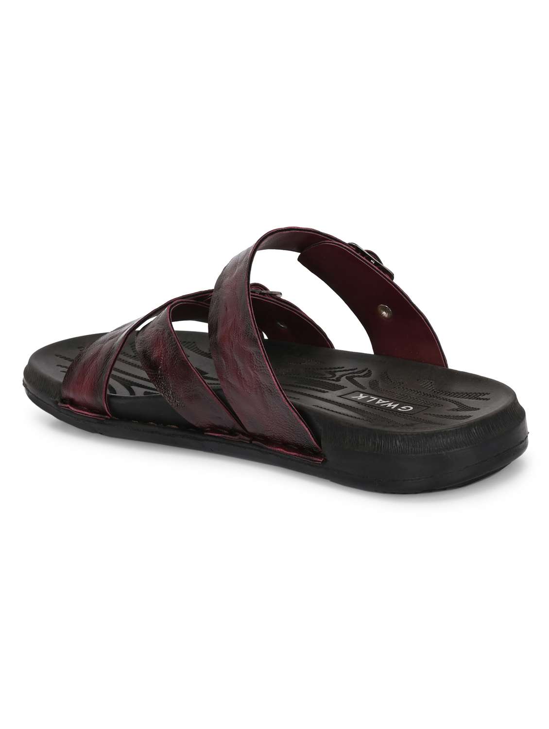 men burgundy slip on sandal - 22003897 -  Standard Image - 3