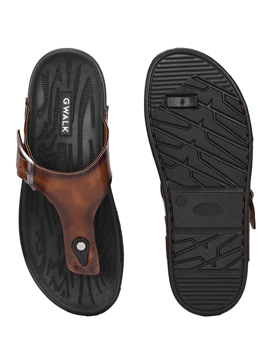 men tan toe seperator sandal - 22003899 -  Standard Image - 5