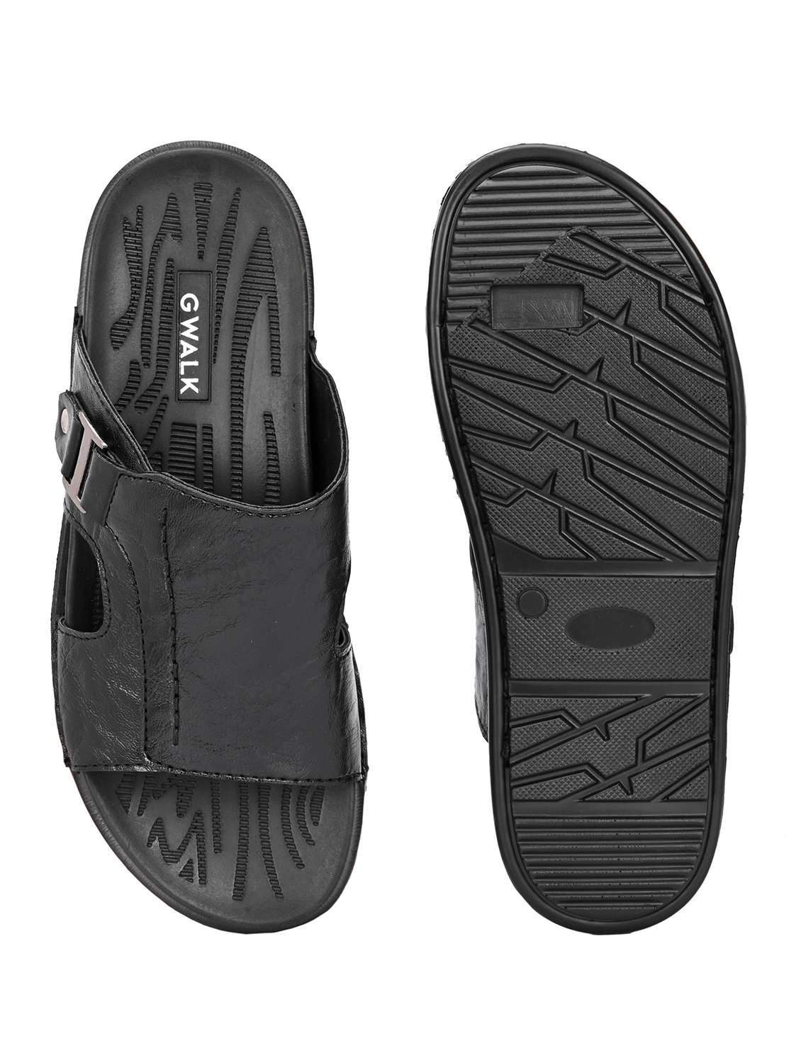 men black slip on sandal - 22003901 -  Standard Image - 5