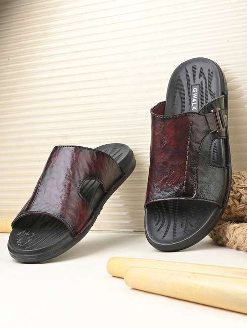 men burgundy slip on sandal - 22003902 -  Standard Image - 0