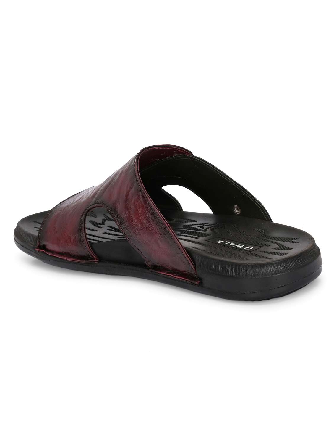 men burgundy slip on sandal - 22003902 -  Standard Image - 3