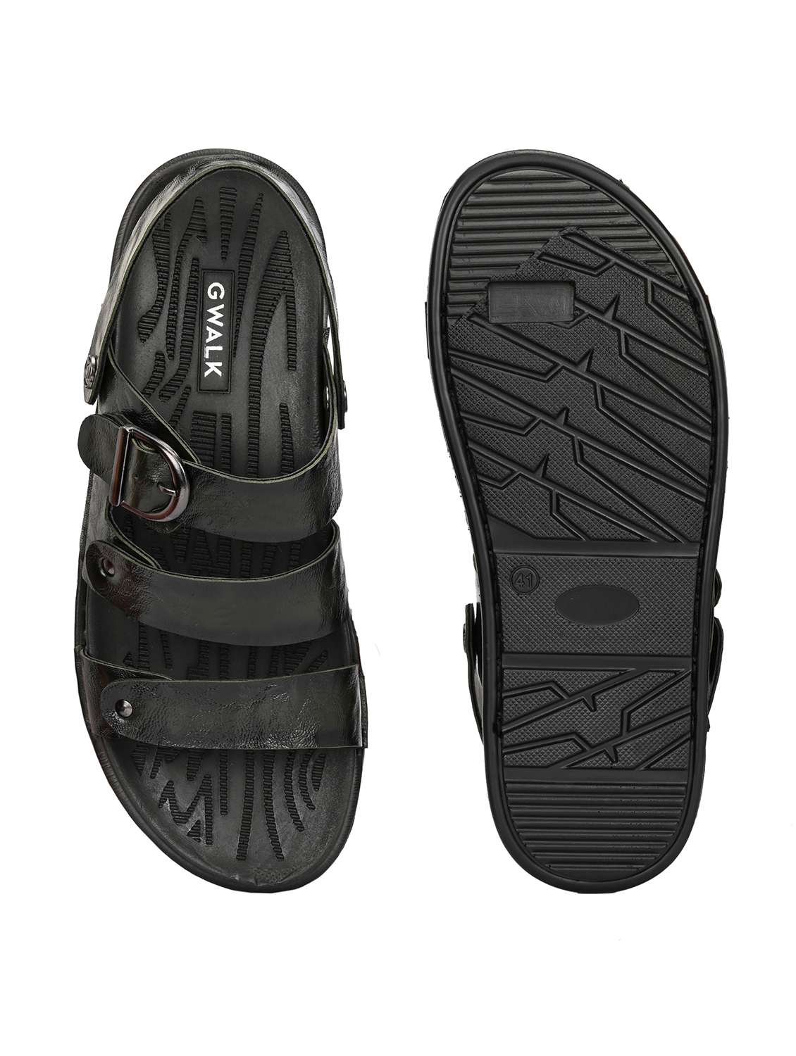 men olive back strap sandal - 22003906 -  Standard Image - 5