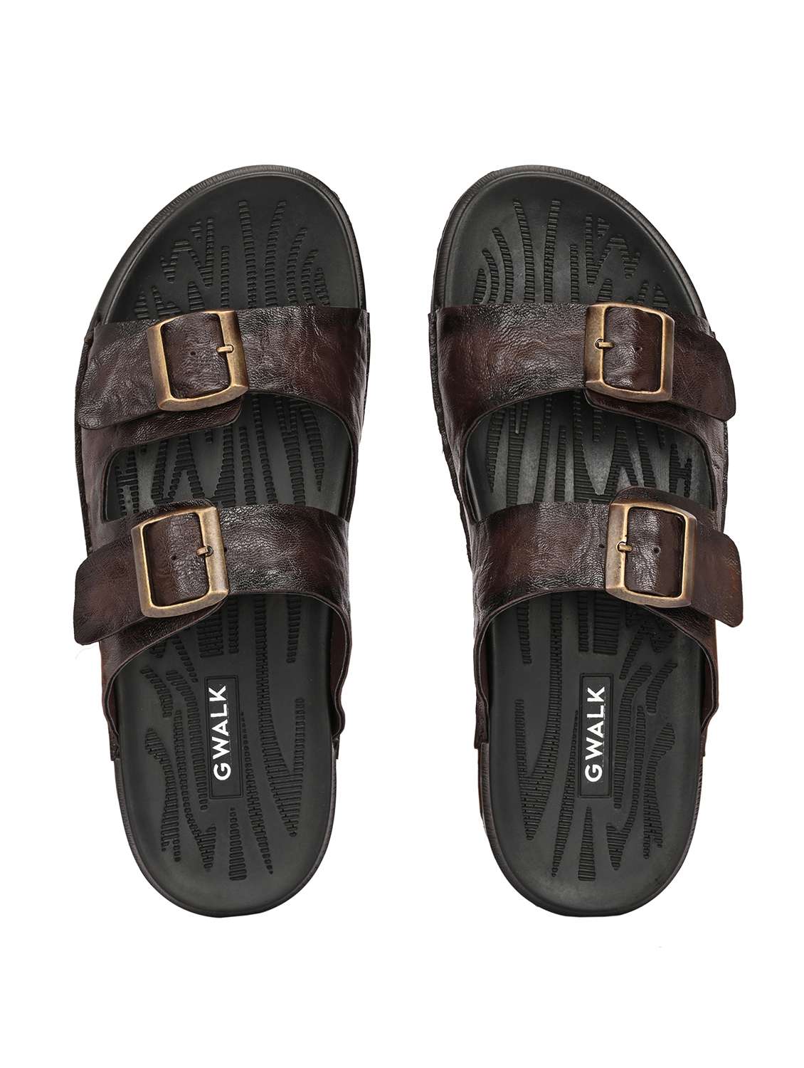 men brown slip on sandal - 22003908 -  Standard Image - 3