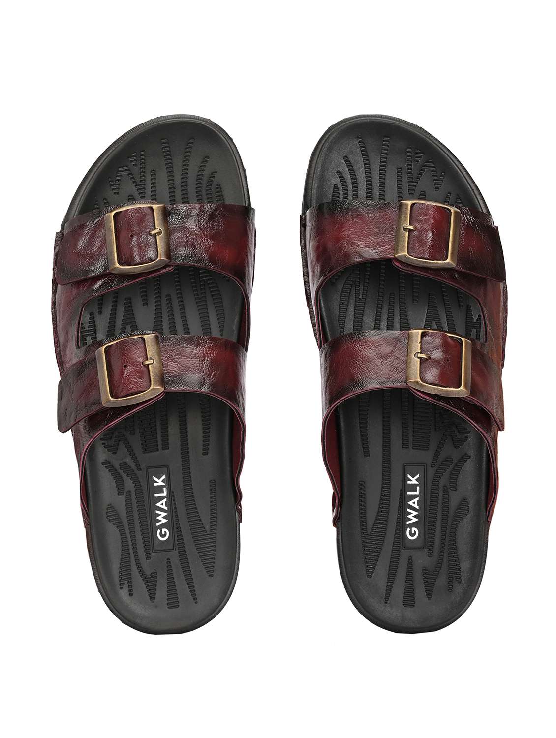 men burgundy slip on sandal - 22003909 -  Standard Image - 3