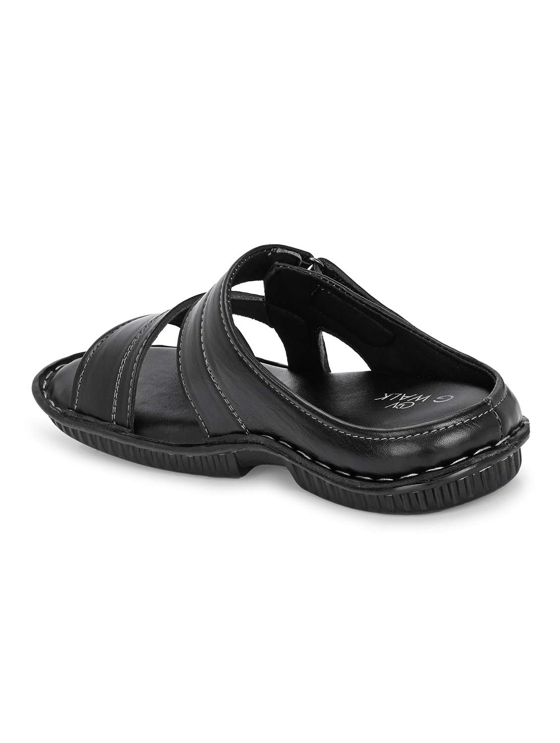 men black slip on sandal - 22003916 -  Standard Image - 3