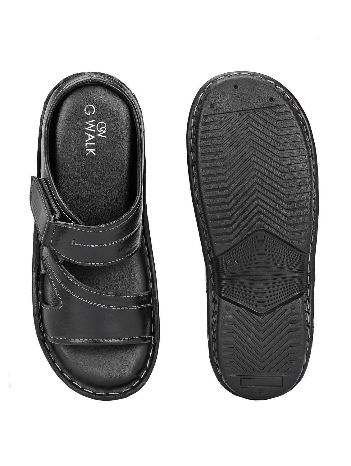 men black slip on sandal - 22003916 -  Standard Image - 5