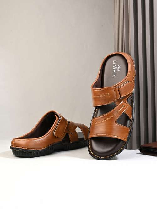 men tan slip on sandal - 22003918 -  Standard Image - 0