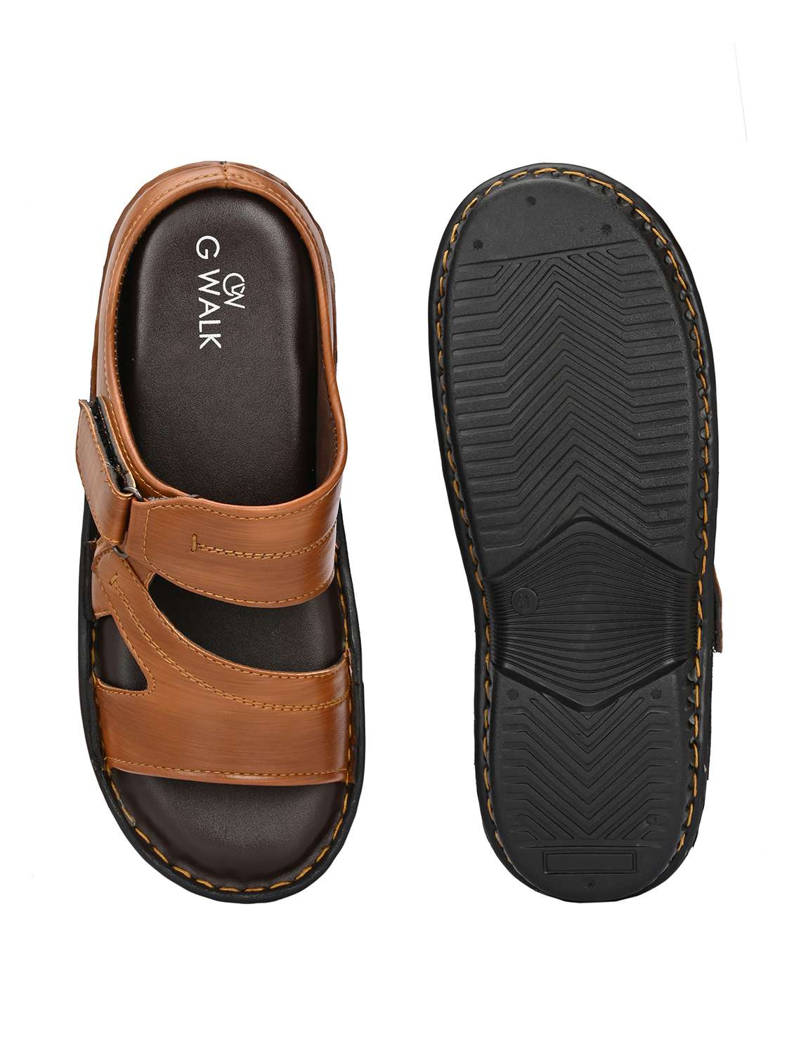 men tan slip on sandal - 22003918 -  Standard Image - 5