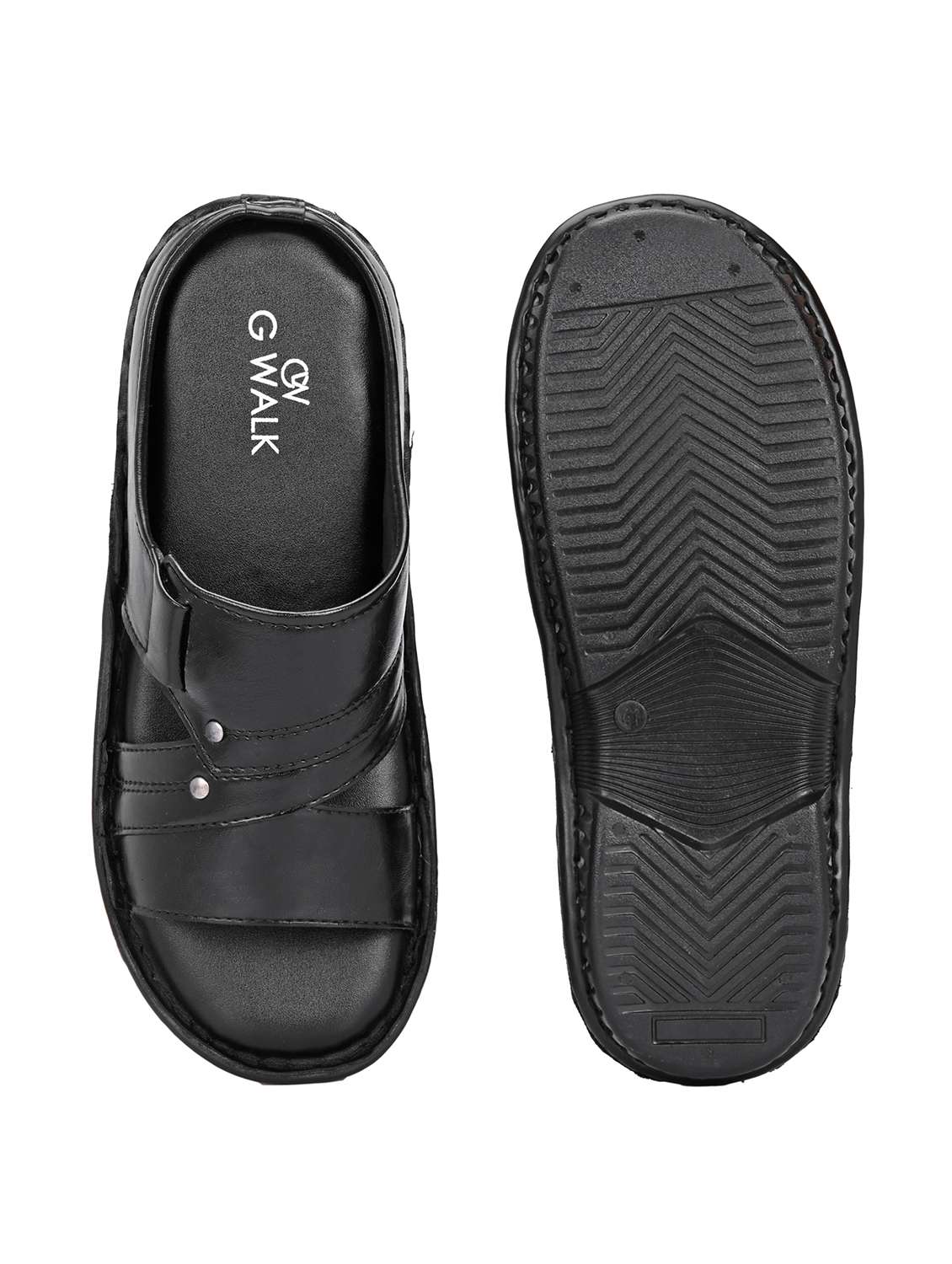 men black slip on sandal - 22003923 -  Standard Image - 5