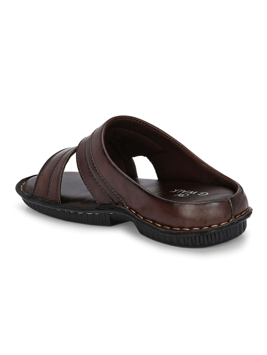 men brown slip on sandal - 22003924 -  Standard Image - 3