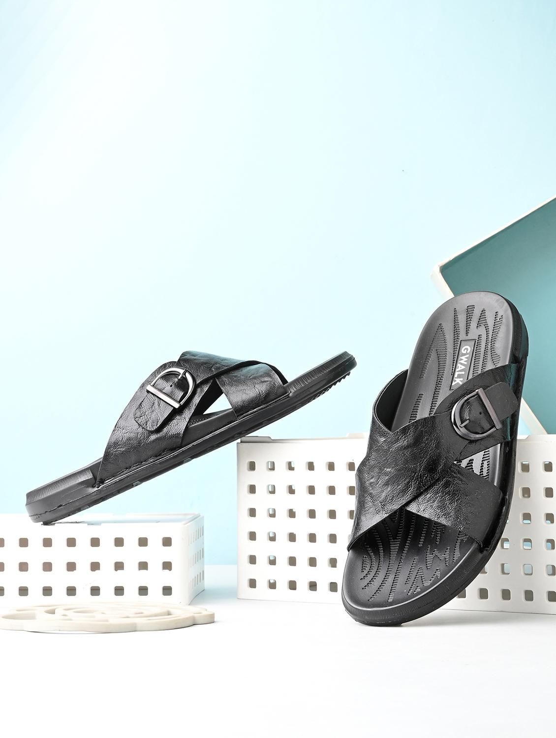 men black slip on sandal - 22003930 - Zoom Image - 0