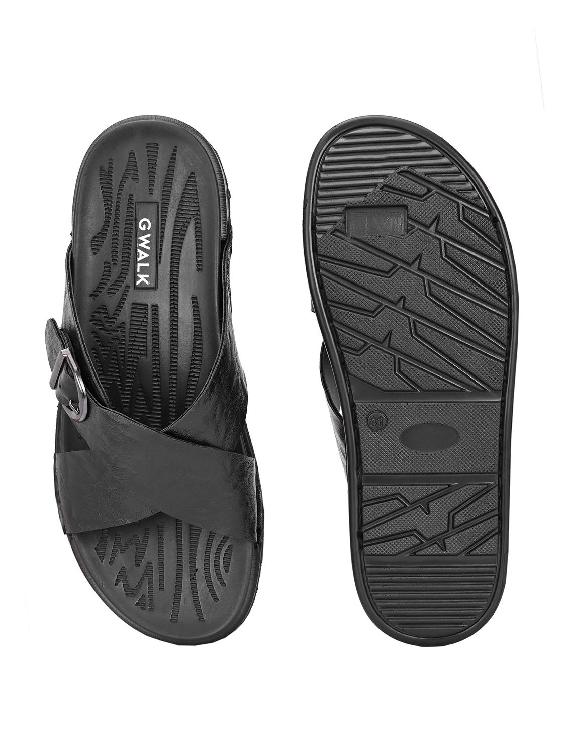 men black slip on sandal - 22003930 - Standard Image - 5