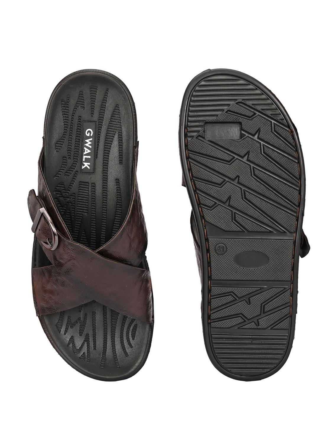 men brown slip on sandal - 22003931 - Standard Image - 5