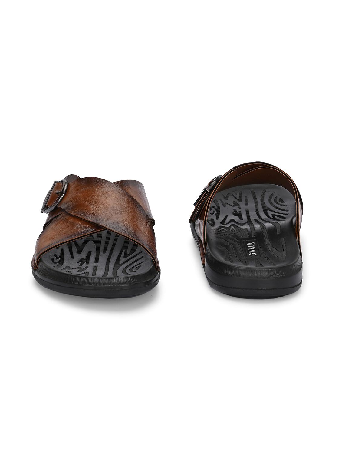 men tan slip on sandal - 22003932 - Standard Image - 3