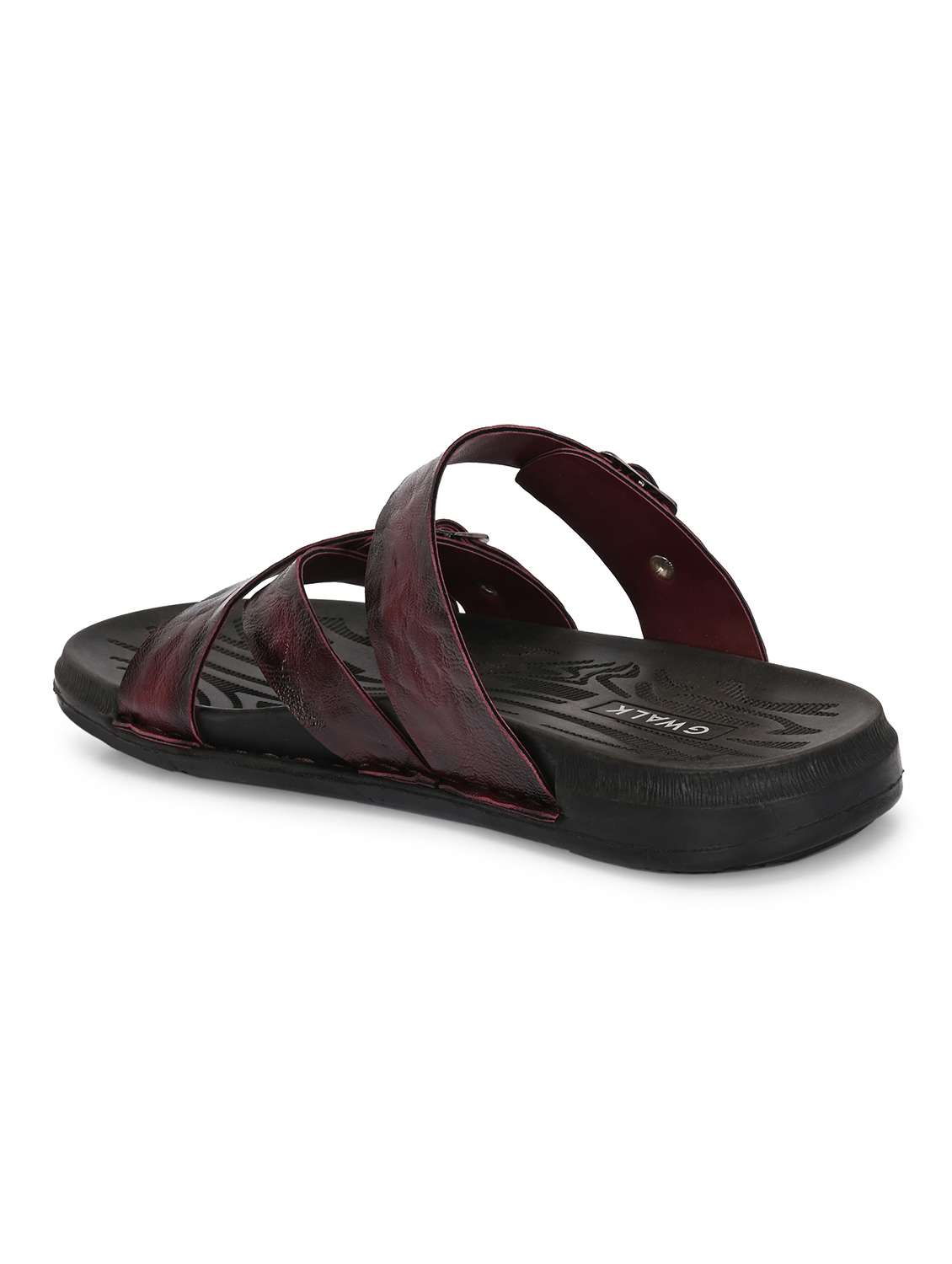 men burgundy slip on sandal - 22003935 -  Standard Image - 3