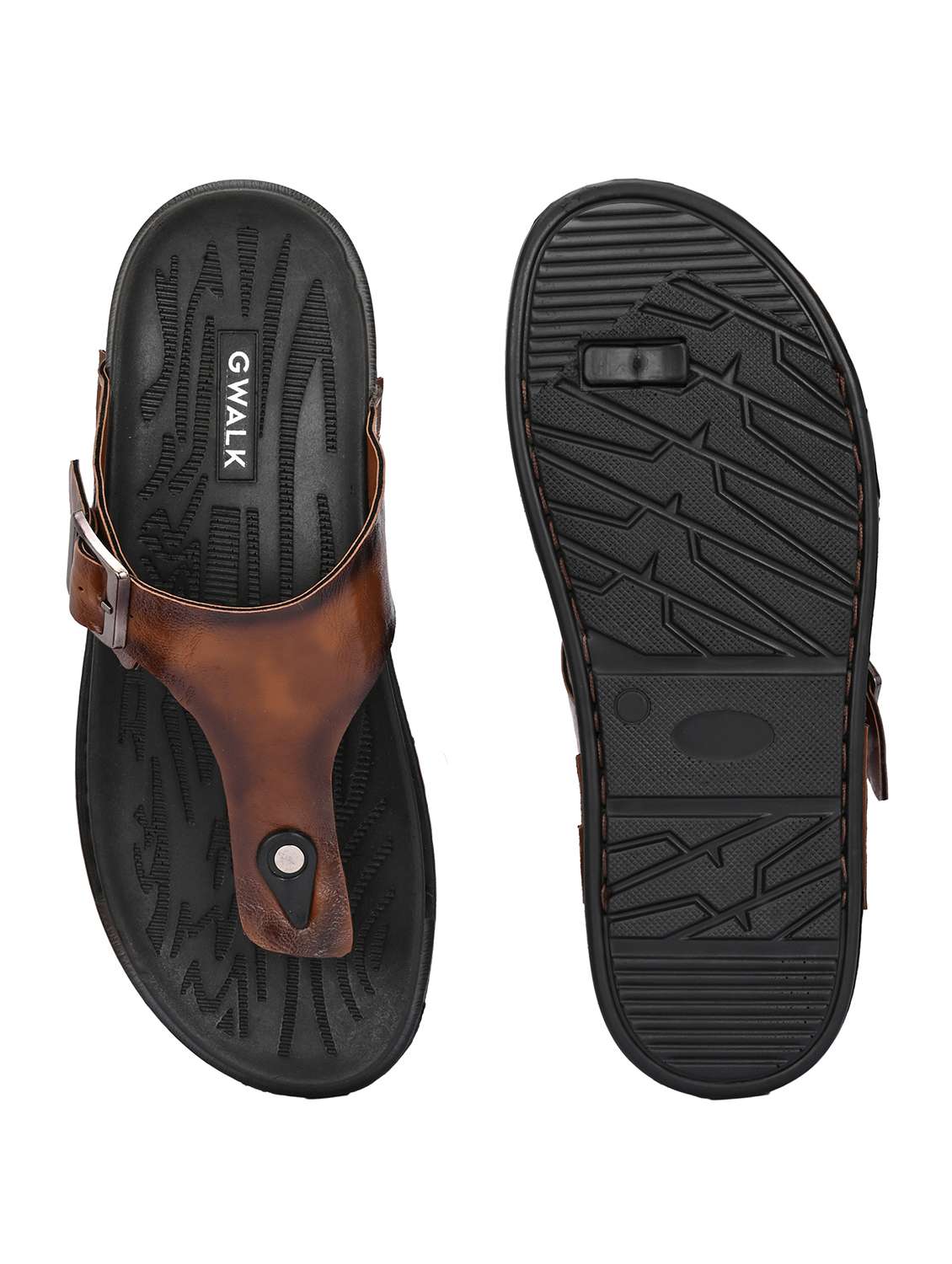 men tan toe seperator sandal - 22003937 -  Standard Image - 5