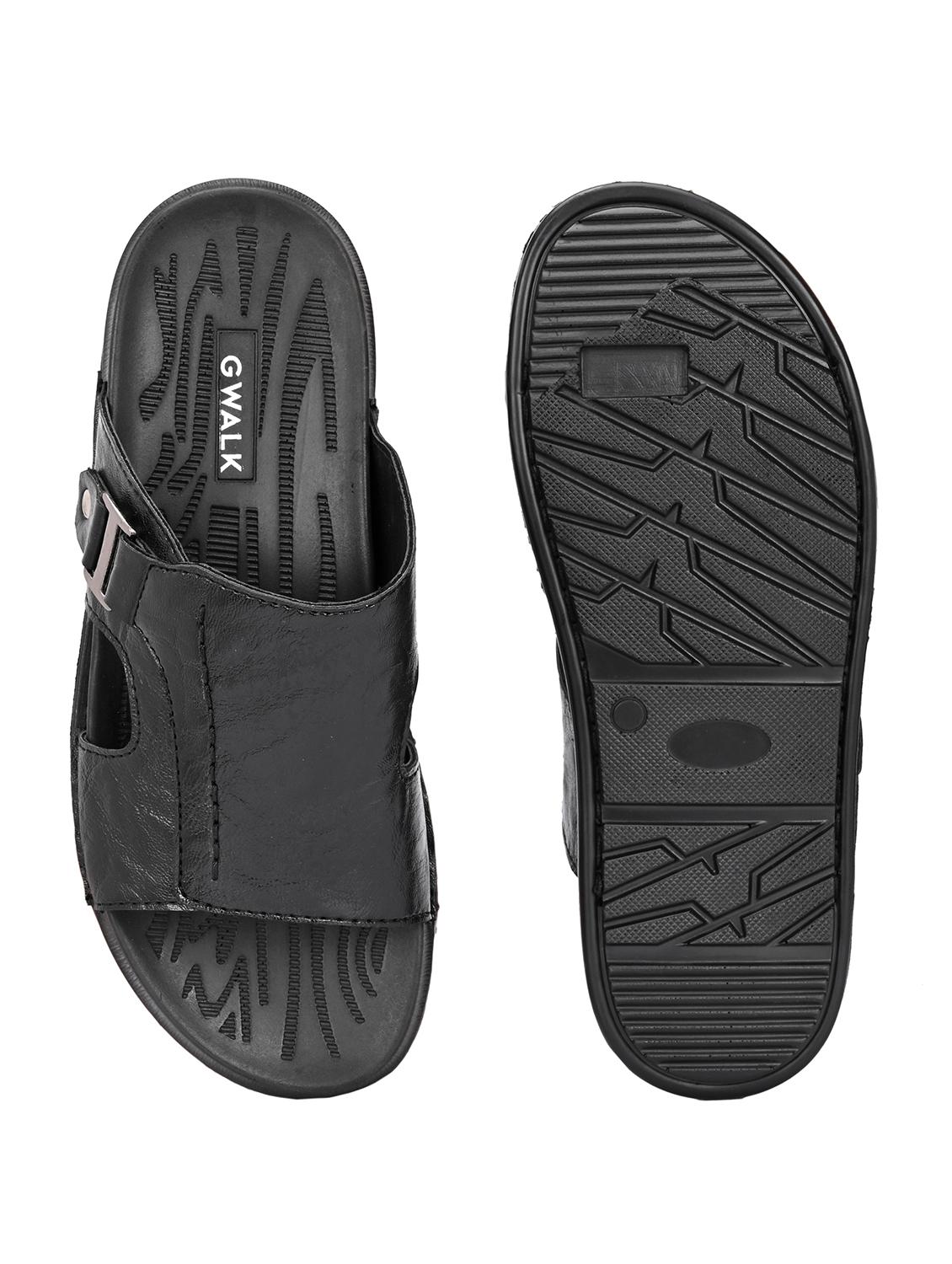 men black slip on sandal - 22003939 - Standard Image - 5