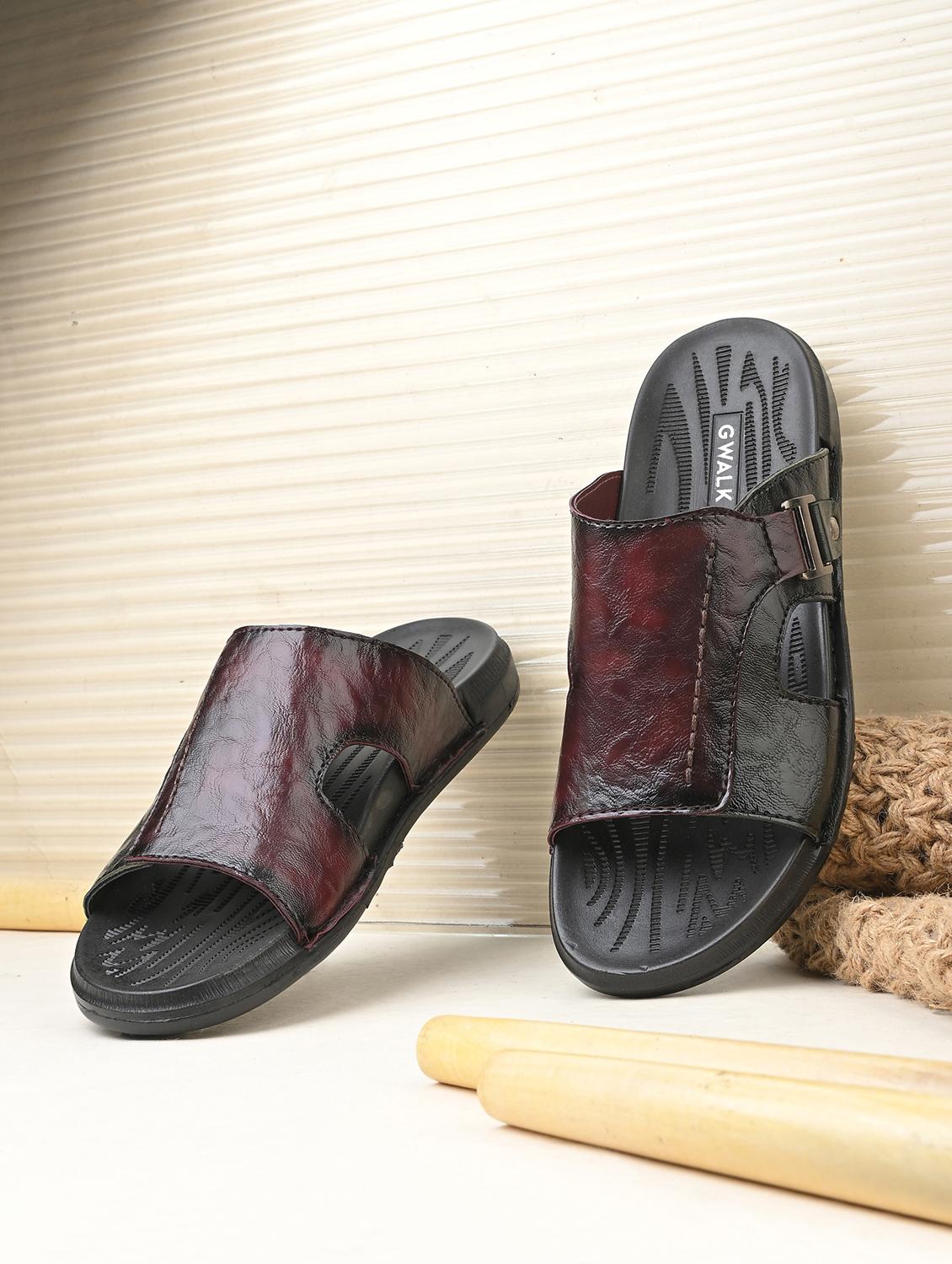 men burgundy slip on sandal - 22003940 - Zoom Image - 0