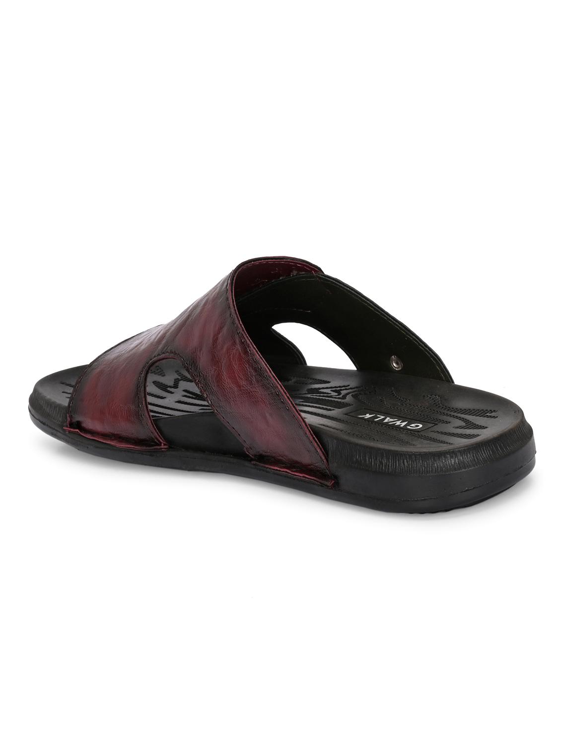 men burgundy slip on sandal - 22003940 - Standard Image - 3