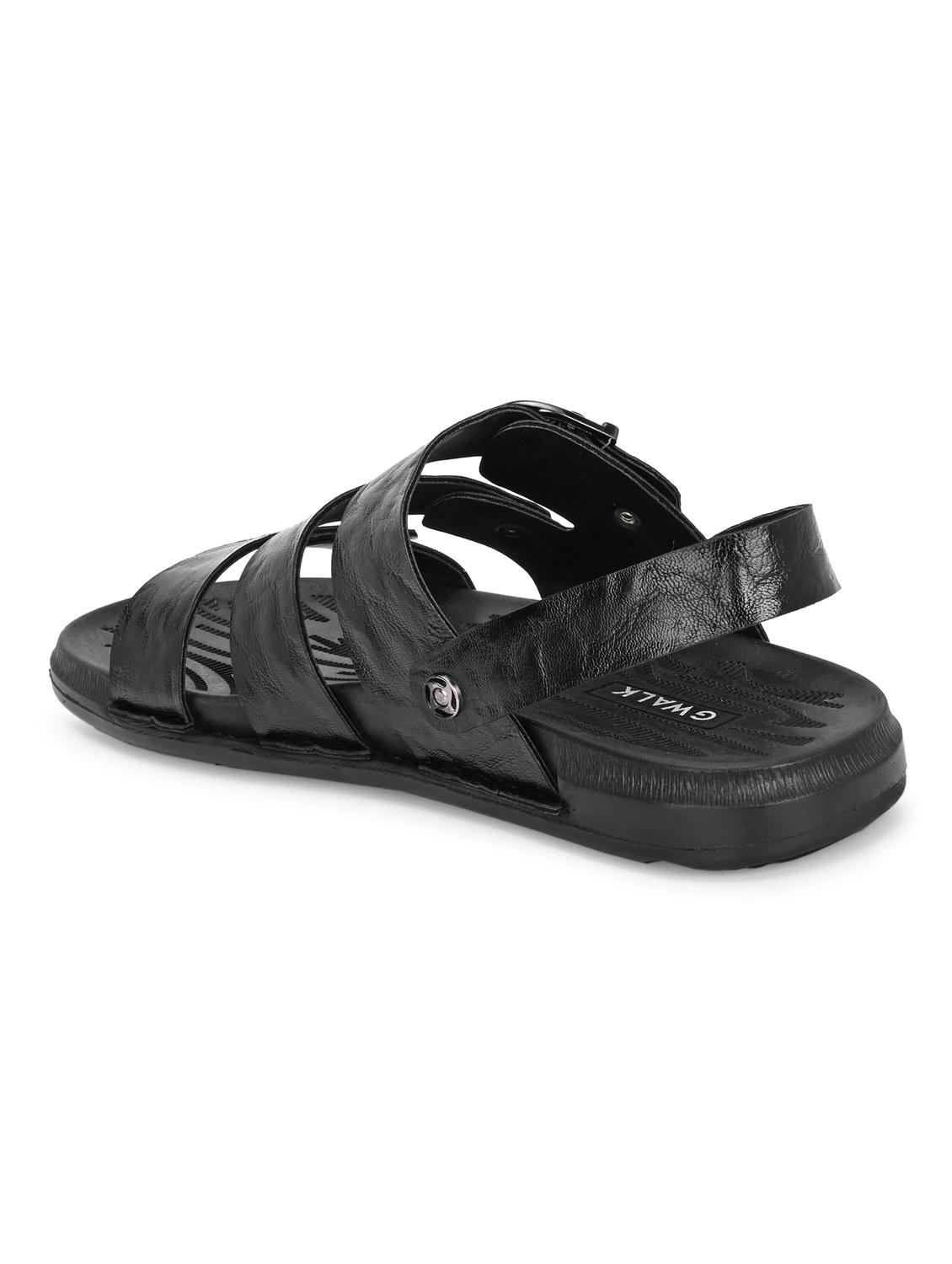 men black back strap sandal - 22003942 - Standard Image - 3