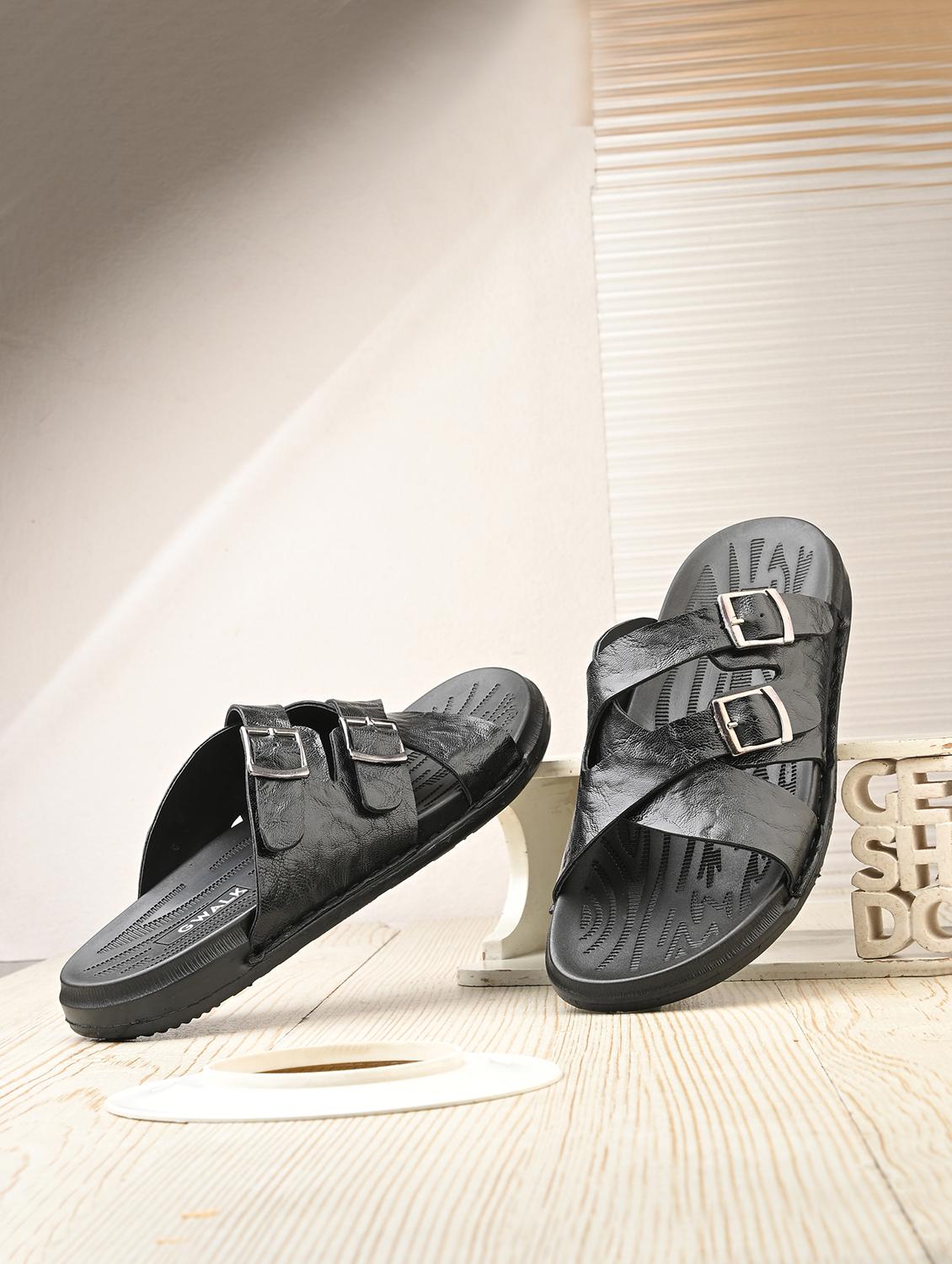 men black slip on sandal - 22003948 - Zoom Image - 0