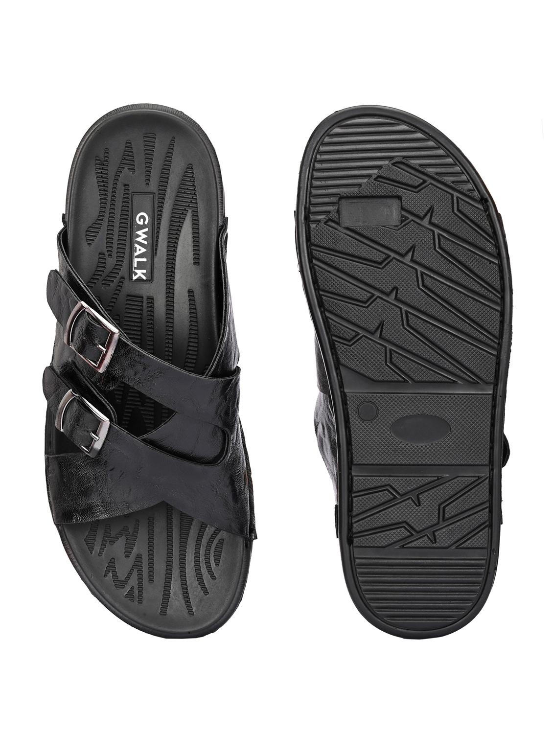 men black slip on sandal - 22003948 - Standard Image - 5