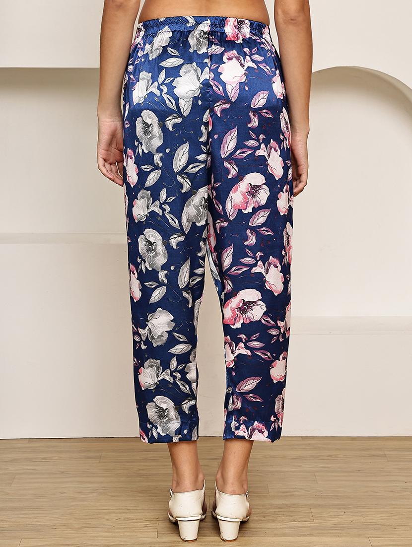women floral printed mid rise ankle length straight trouser - 22003955 - Standard Image - 3