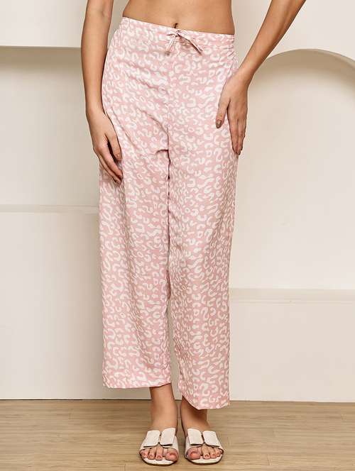women abstract printed mid rise ankle length straight trouser - 22003957 - Standard Image - 0