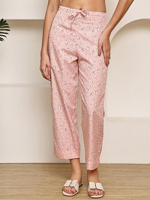 women floral printed mid rise ankle length straight trouser - 22003958 -  Standard Image - 0