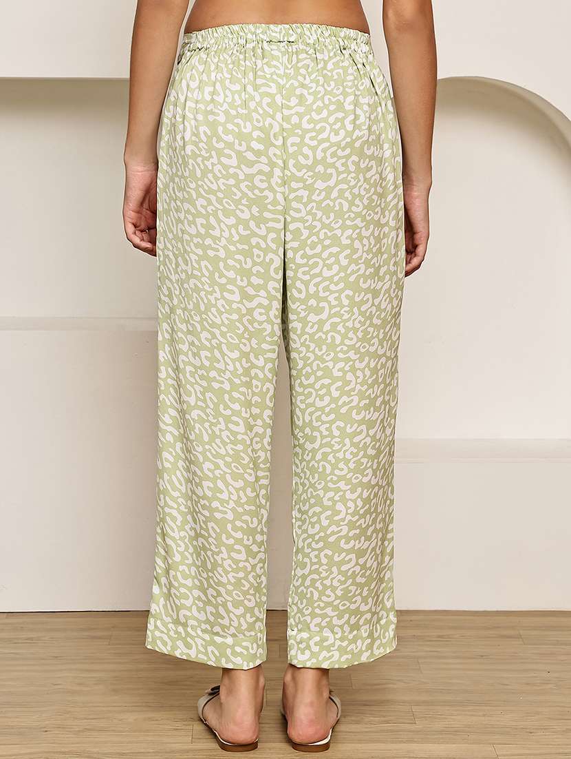 women neo mint printed mid rise ankle length straight trouser - 22003959 - Standard Image - 3