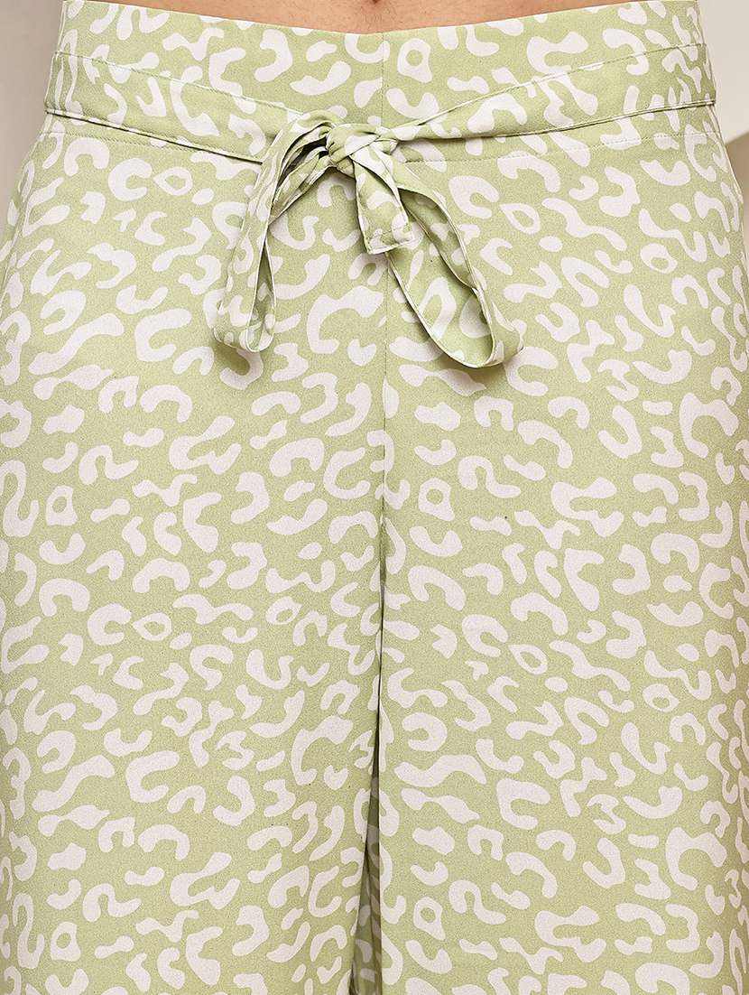 women neo mint printed mid rise ankle length straight trouser - 22003959 - Standard Image - 5