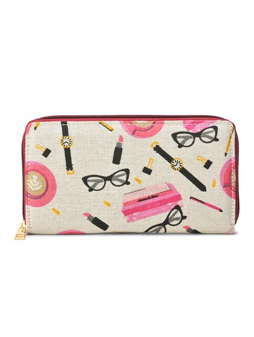 women printed zip-around synthetic wallet - 22003962 -  Standard Image - 0
