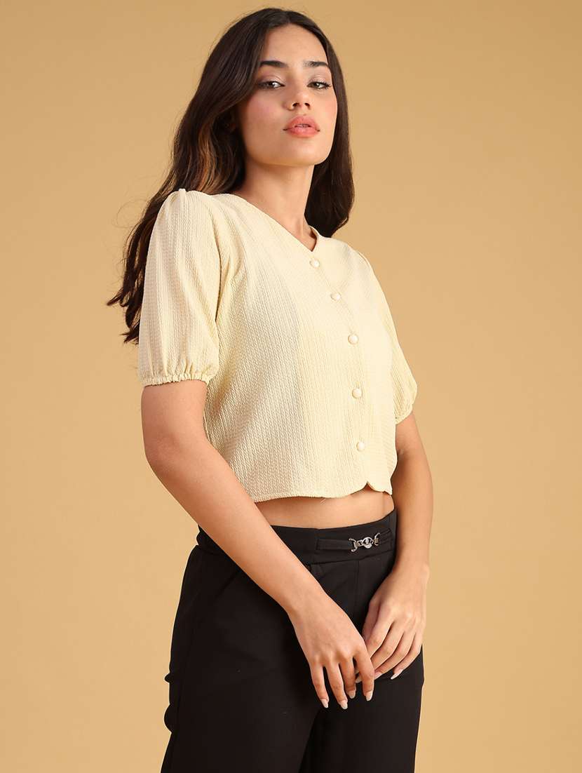 yellow polyester regular top - 22004168 -  Standard Image - 3