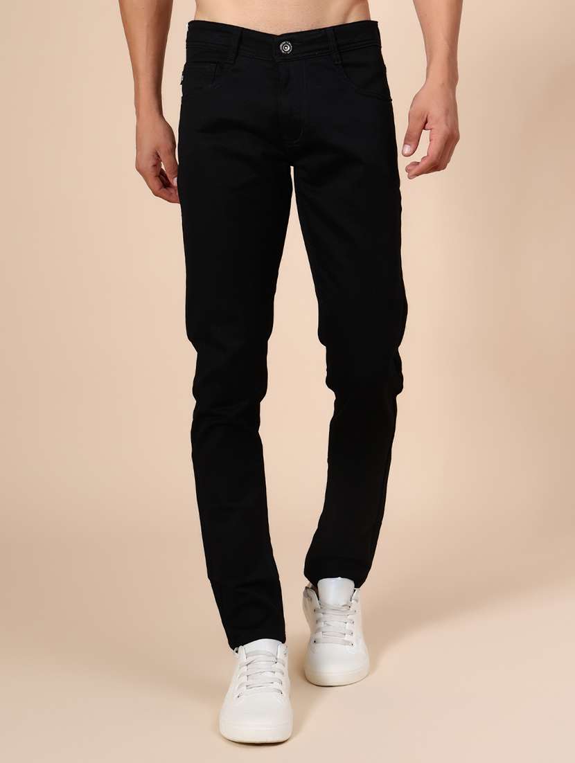 men plain mid rise full length jean