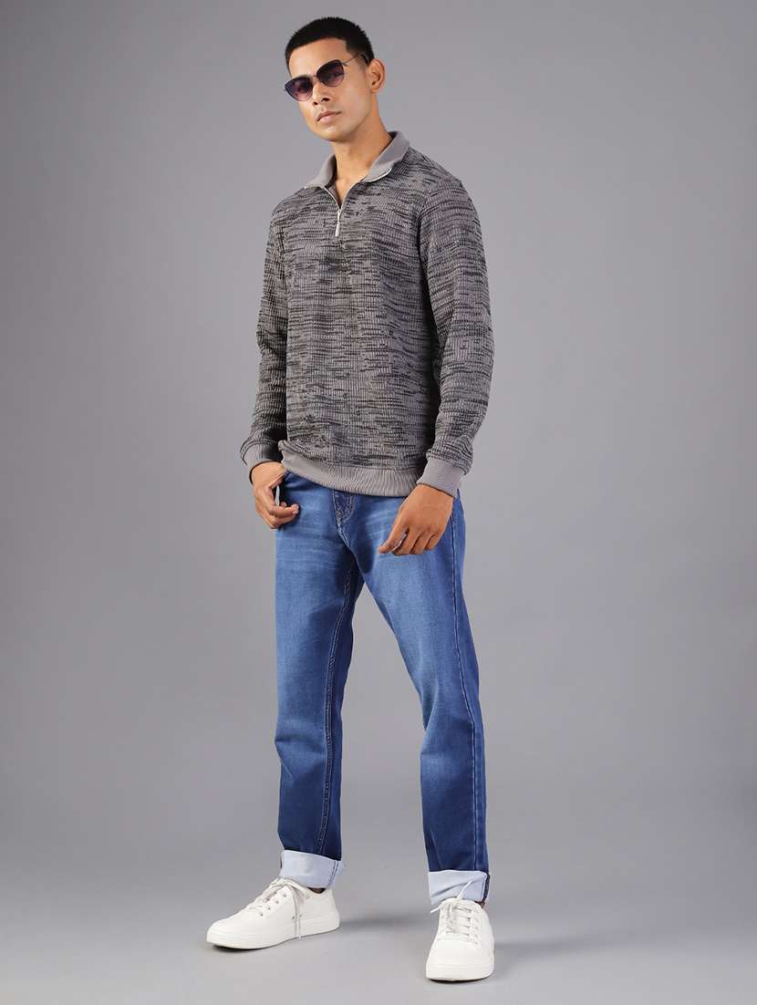 men solid mid rise slim fit jeans - 22004231 -  Standard Image - 3