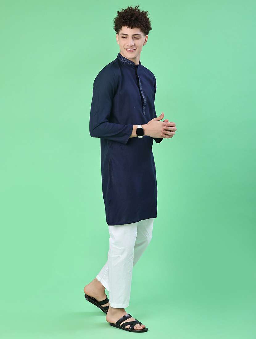 men long sleeve kurta and pyjama set - 22004303 -  Standard Image - 3