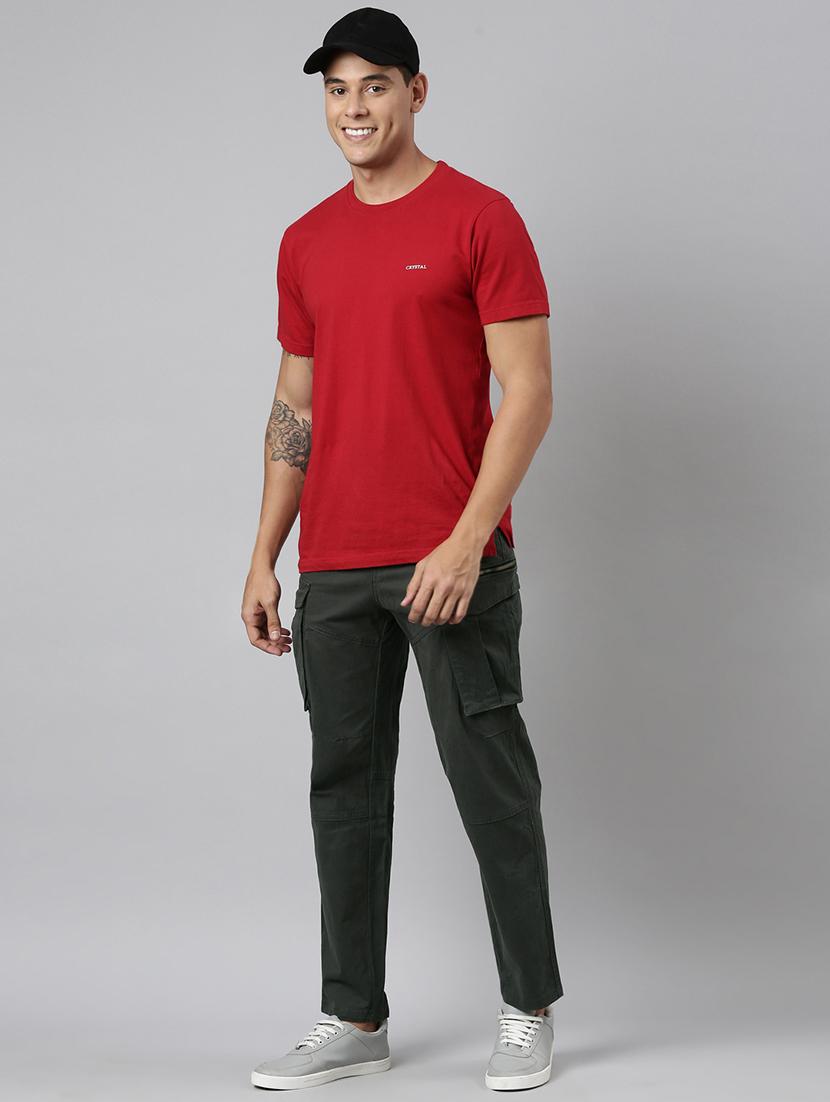men solid mid rise cargo - 22004344 - Standard Image - 3