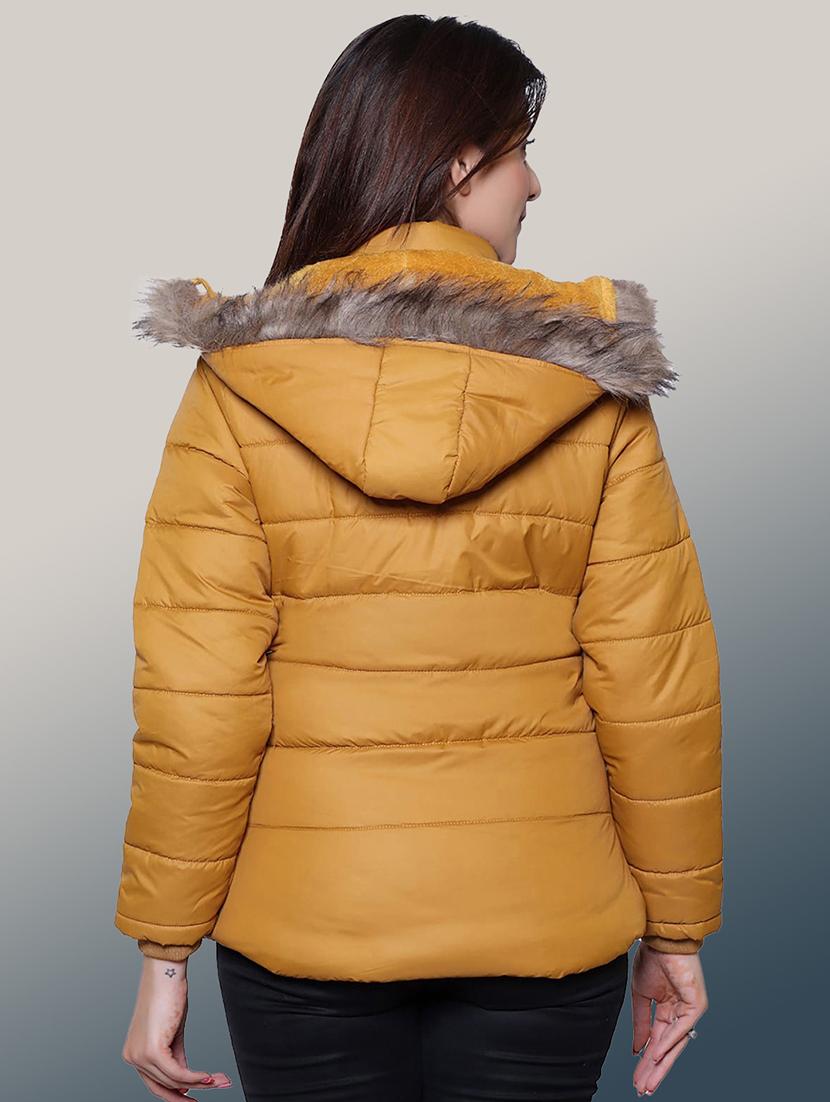 women solid long sleeve hooded quilted jacket - 22004353 - Standard Image - 3