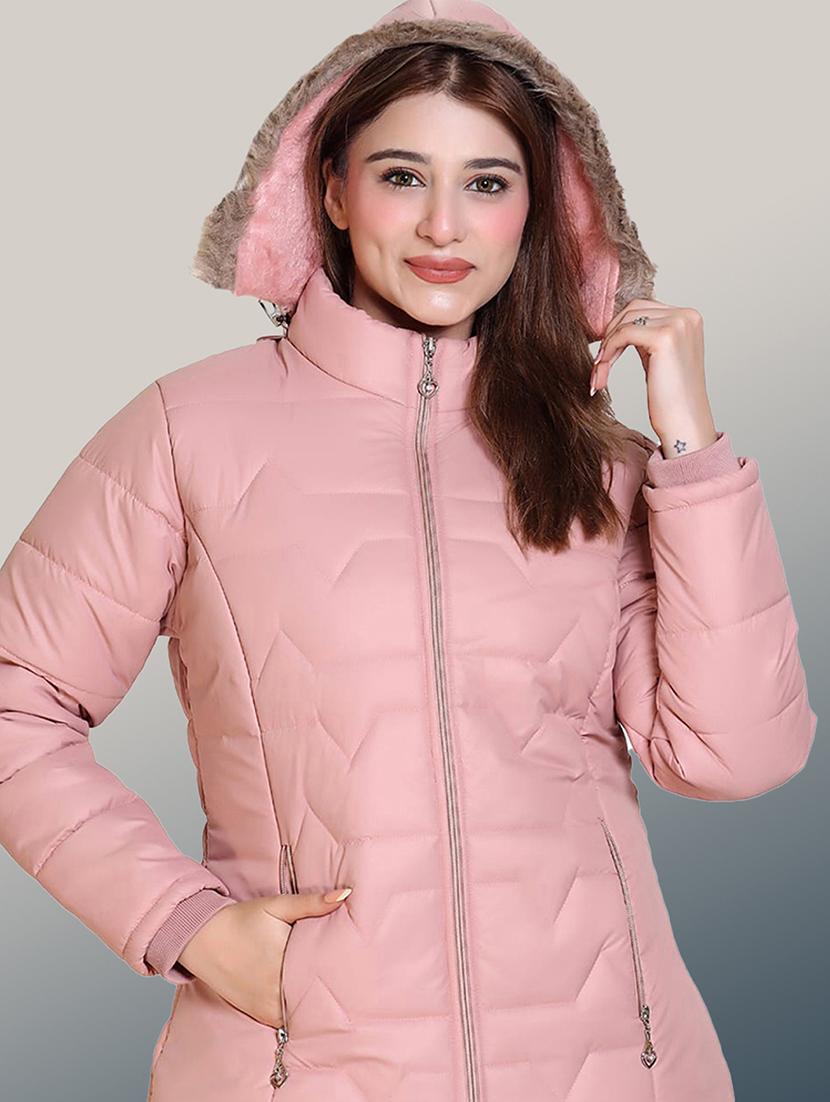 women solid long sleeve hooded quilted jacket - 22004362 -  Zoom Image - 0