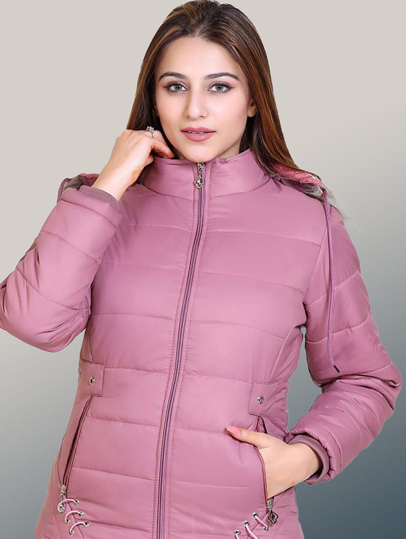 women solid long sleeve hooded quilted jacket - 22004363 - Zoom Image - 0