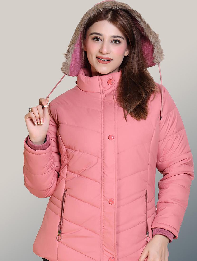 women solid long sleeve hooded quilted jacket - 22004371 -  Zoom Image - 0