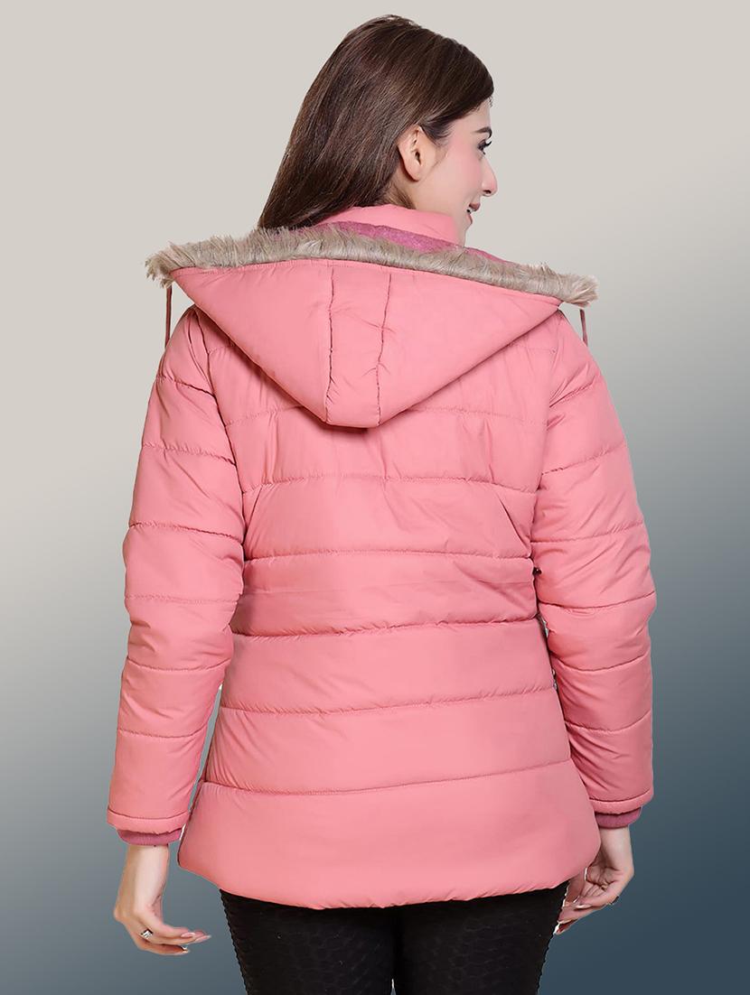 women solid long sleeve hooded quilted jacket - 22004371 - Standard Image - 3
