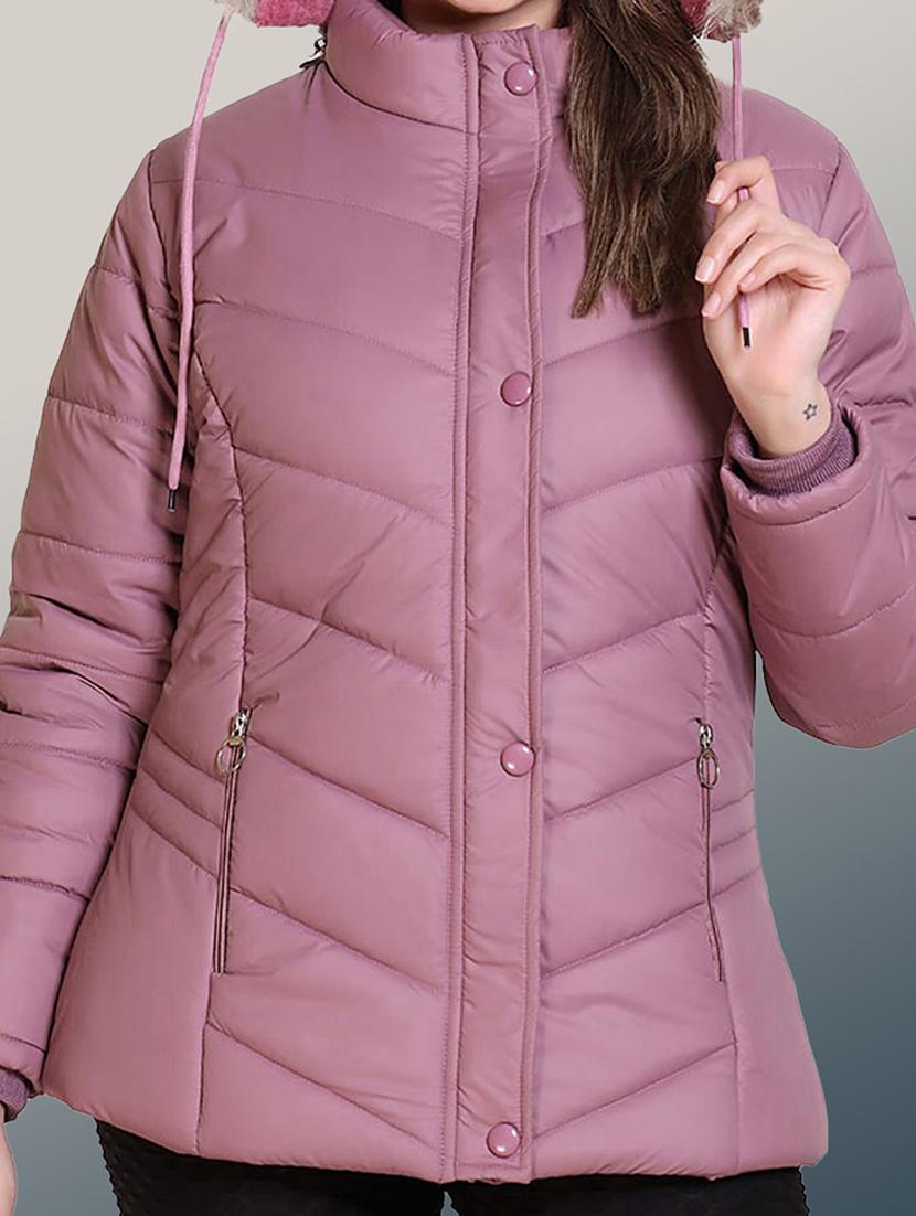 women solid long sleeve hooded quilted jacket - 22004378 - Standard Image - 3