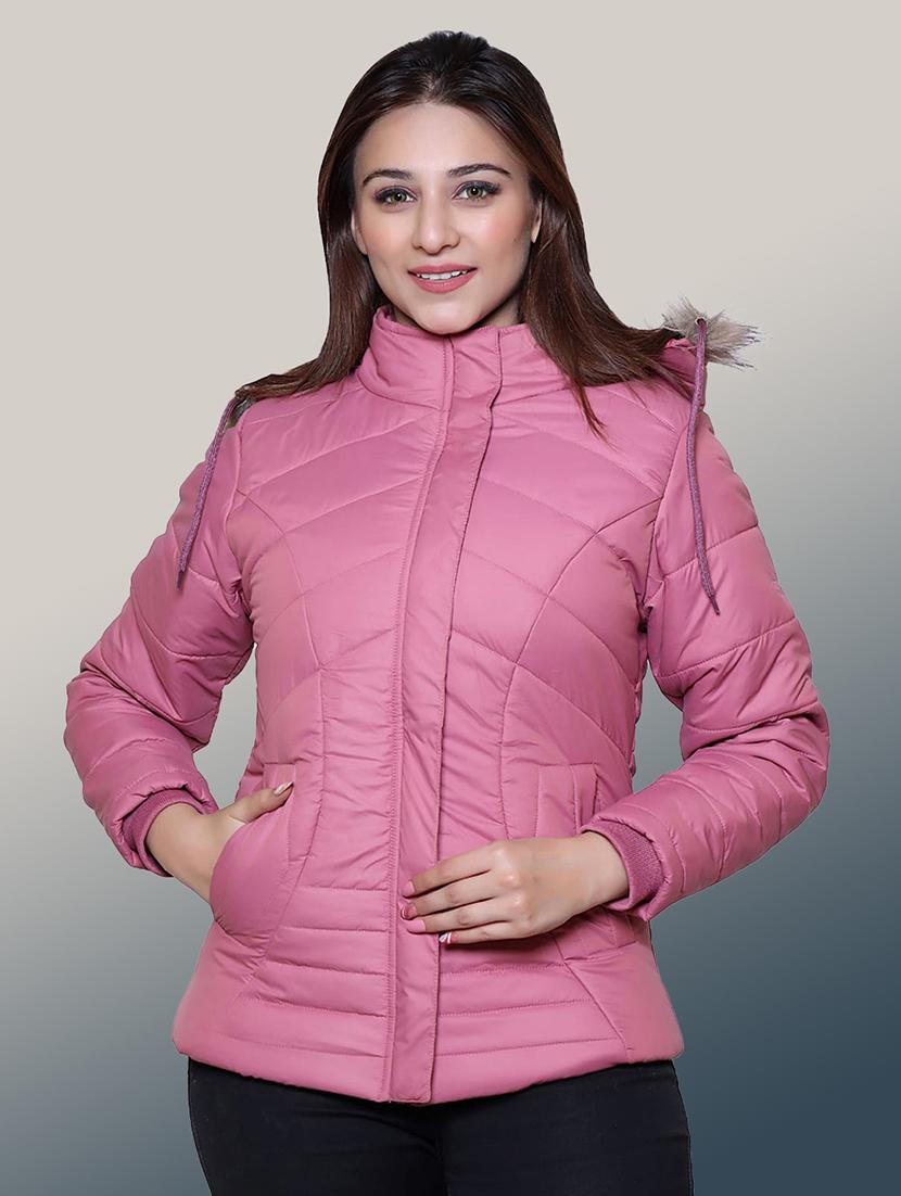 women solid long sleeve hooded quilted jacket - 22004380 - Zoom Image - 0